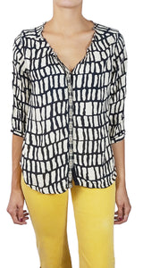 Blusa Desflecada Cuadros Beige