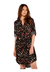 Vestido Apricot Brushstroke Drawstrings Multicolor - Calce Regular