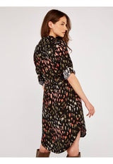 Vestido Apricot Brushstroke Drawstrings Multicolor - Calce Regular