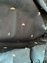 Camisa Azul Estampada