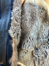 Chaqueta Azul Piel Capucha