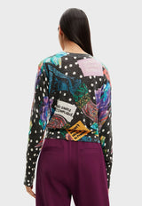 Sweater Desigual Lunares y Paisley Multicolor - Calce Regular