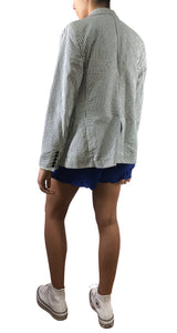 Blazer Striped Blanco y Azul