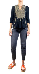 Blusa Negra Cuello V