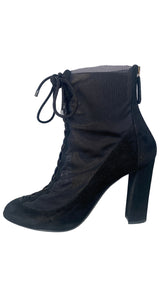 Botines Traslucidos Y Cuero