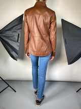 Chaqueta de Cuero Café