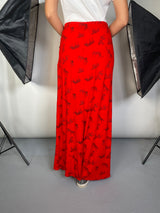 Falda Maxi Roja Leopardo