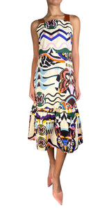 Vestido Estampado Correas de Cuero