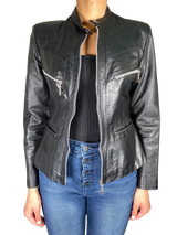 Chaqueta Cuero Negro