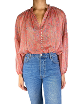 Blusa Traslucida con Mangas Aglobadas