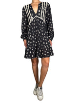 Vestido Negro Flores Blancas