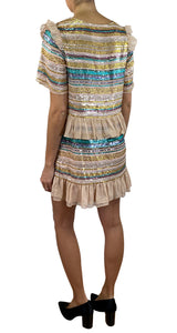 Vestido Beige Lentejuelas