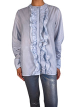 Blusa Celeste Cuello Mao