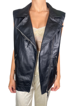 Chaqueta Sin Mangas Oversize Cuero Vegano