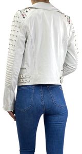 Chaqueta Blanca Cuero