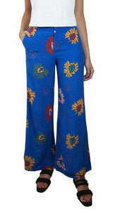 Pantalón Azul Flores