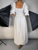 Vestido Blanco Floreado