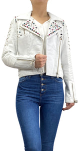 Chaqueta Blanca Cuero