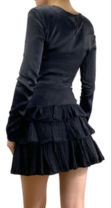 Top Negro Manga Larga