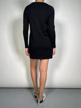 Vestido Ecocuero Y Tejido