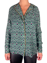 Blusa Verde Diseños con Detalle Dorado