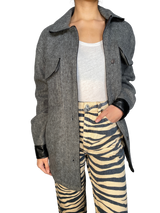 Chaqueta Detalles Cuero Vegano