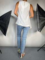 Blusa Blanca Sin Mangas