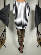 Polera Blanco / Negro Rayas