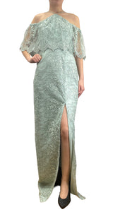 Cold Shoulder Halter Gown