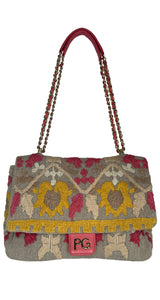 Cartera Lino Bordada