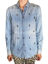 Blusa Denim Brillantes