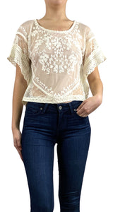 Blusa Traslucida Crema