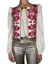 Chaqueta Sin Mangas Bordado Flores