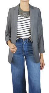 Blazer Lana Gris Parches