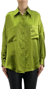 Blusa Seda Verde Satinada