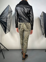 Chaqueta Cuero Vegano Y Bordado Lana