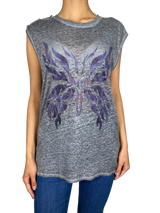 Polera Gris Estampada