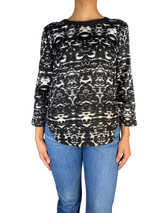 Blusa Estampada Blanco y Negro
