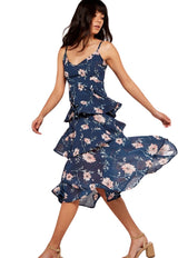 Vestido Apricot Largo Azul - Calce Regular