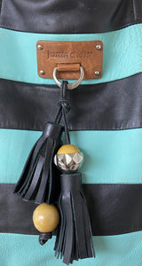 Bolso Rayas Turquesa