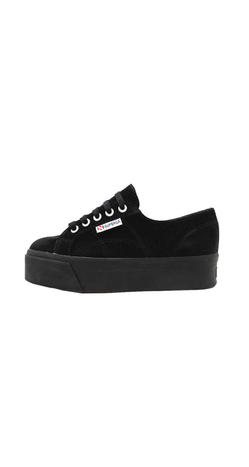 Zapatillas Negras Ante Plataforma Superga – Market People