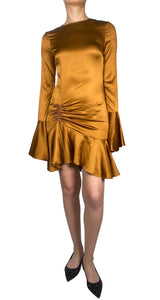 Vestido Mini Monique Seda Bronce