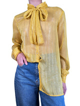 Blusa Mostaza Traslucida