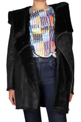 Abrigo Efecto Piel Con Capucha