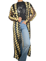 Kimono Bordado Dorado Y Negro