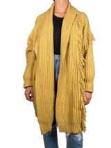Cárdigan Amarillo Flecos