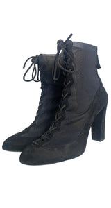 Botines Traslucidos Y Cuero