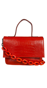 Bandolera Efecto Cocodrilo Charol