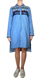 Vestido Azul Bordado