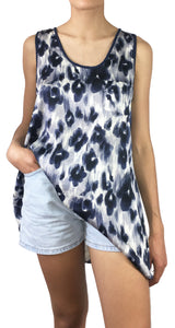 Musculosa Animal Print Azul